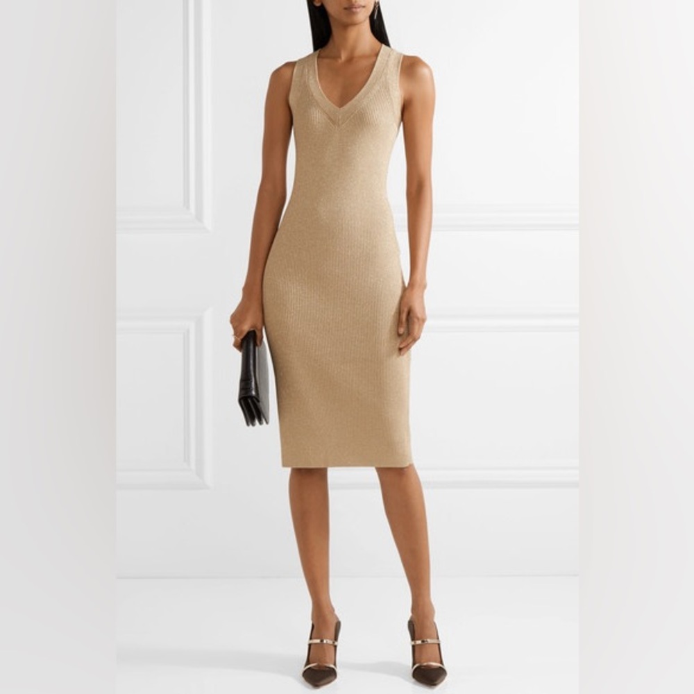 NWT Michael Kors gold bodycon dress